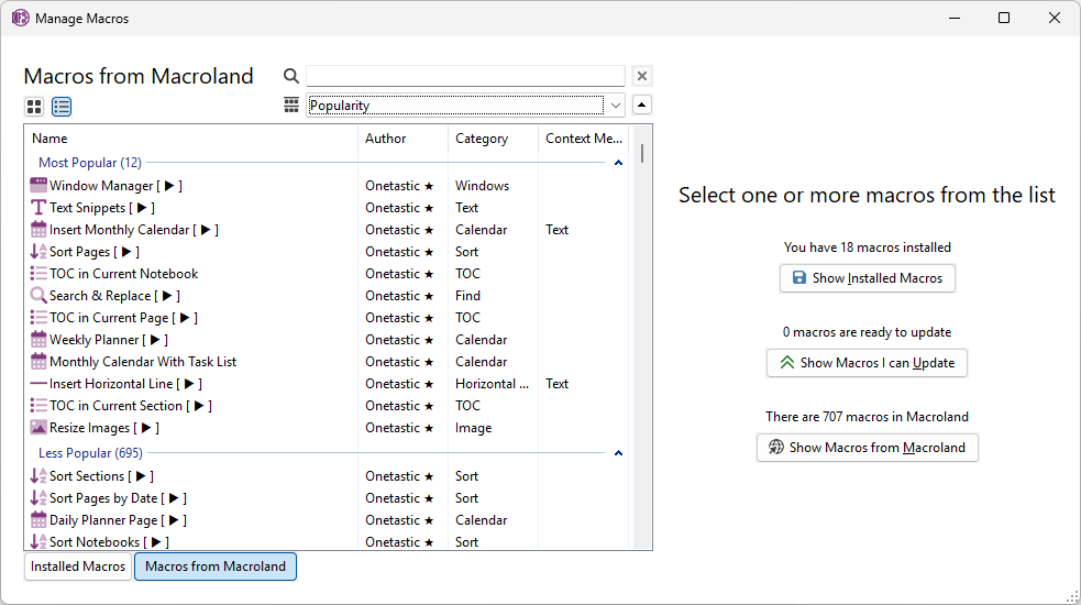 Macros from Macroland