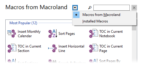 Download Macros Window display options