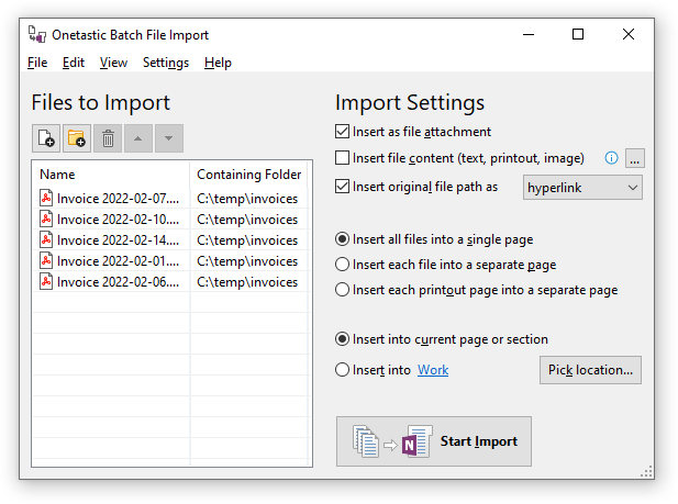 Onetastic Batch File Import